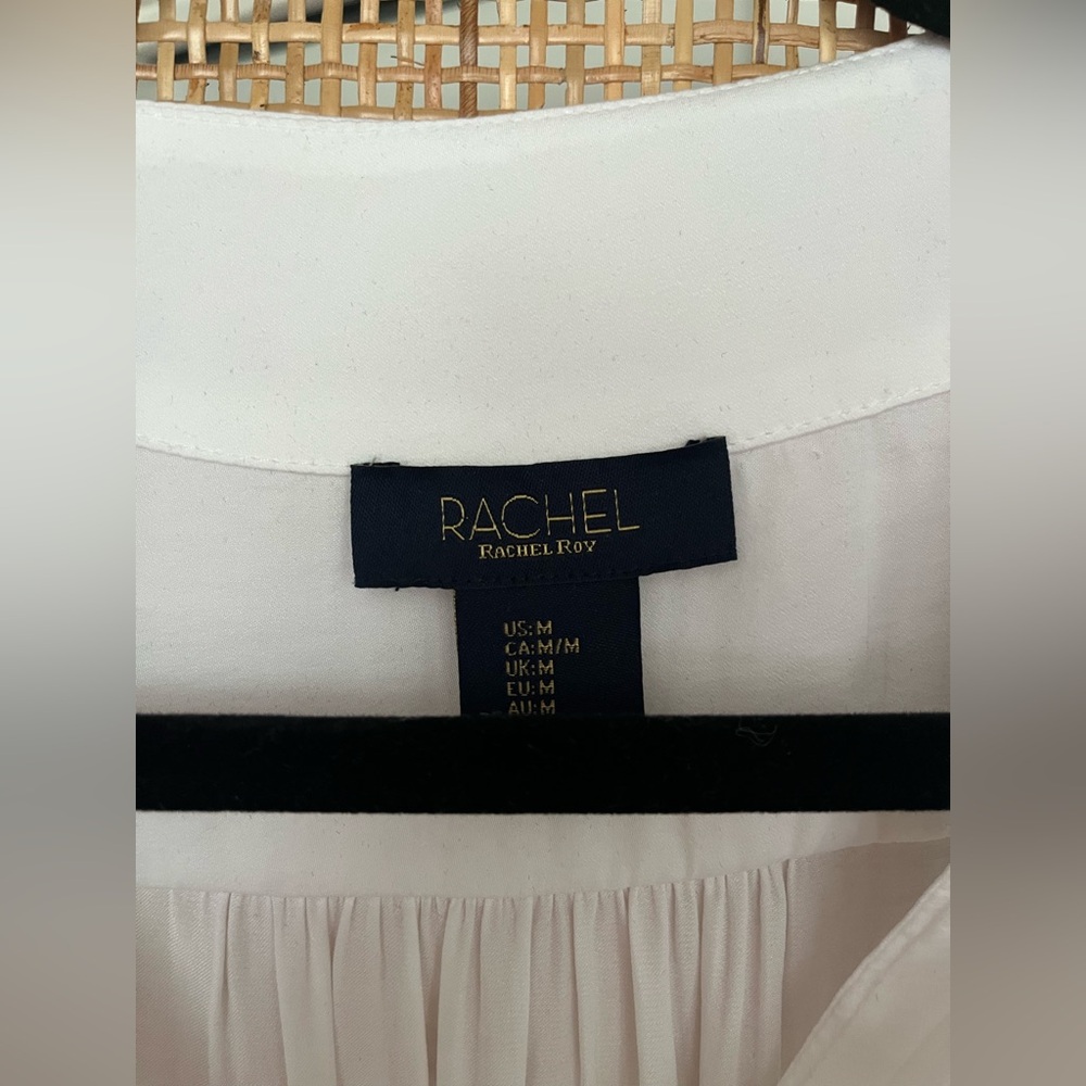 Rachel Roy White Cropped Wrap Blouse - Picture 4 of 7
